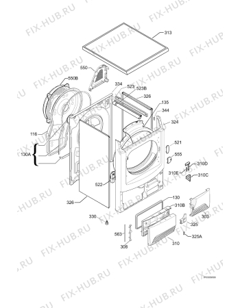 Взрыв-схема сушильной машины Aeg Electrolux T57809 - Схема узла Housing 001